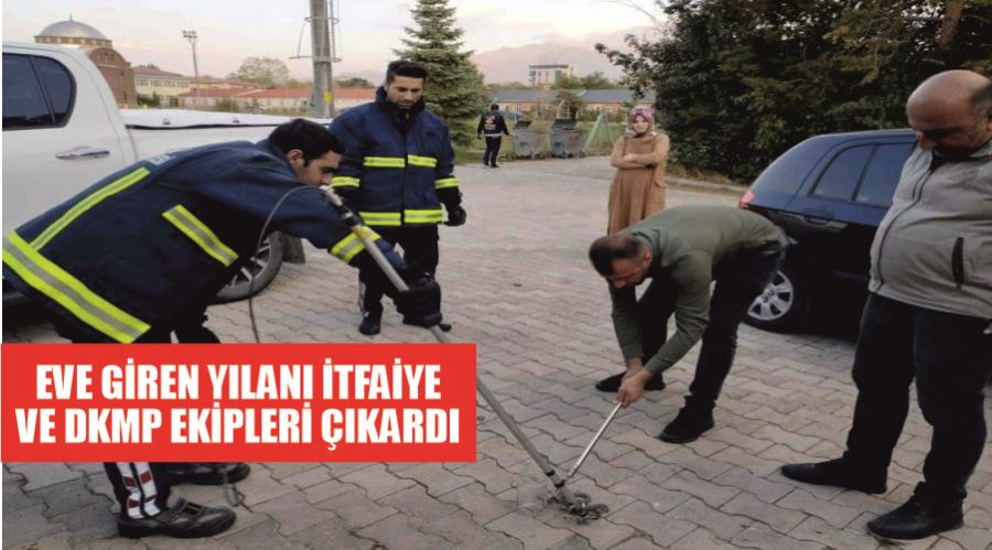 Eve giren yılanı itfaiye ve DKMP ekipleri çıkardı