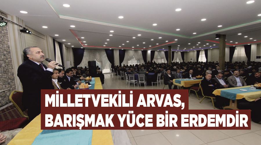 Milletvekili Arvas, Barışmak yüce bir erdemdir