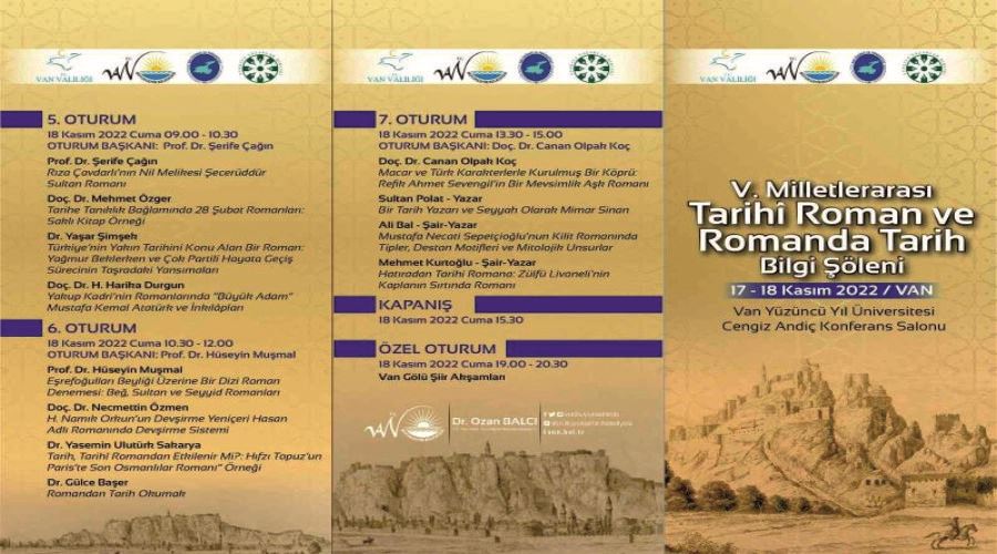Van’da ‘Tarihi Roman ve Romanda Tarih’ bilgi şöleni düzenlenecek