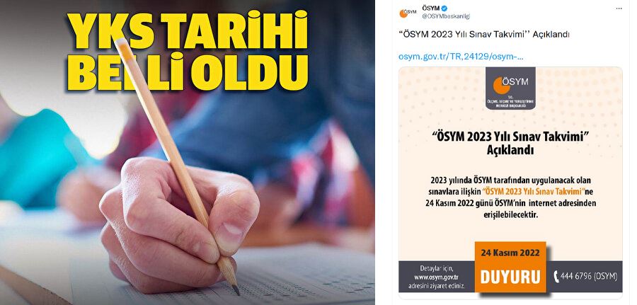 Son Dakika! ÖSYM 2023 sınav takvimini açıkladı: YKS tarihi belli oldu