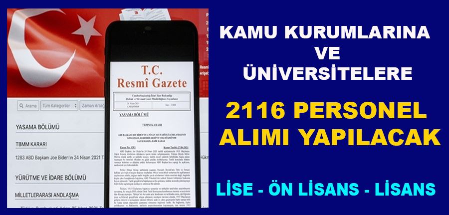 Kamu kurumlarına 2116 memur alımı yapılacak