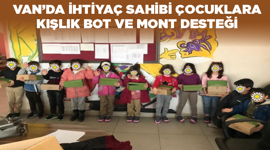 Van’da ihtiyaç sahibi çocuklara kışlık bot ve mont desteği