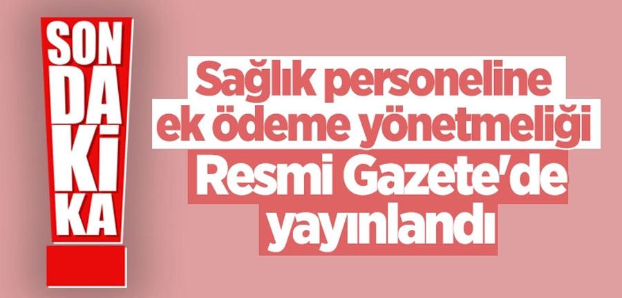 Sağlık personeline döner sermaye ek ödemesi yönetmeliği Resmi Gazete