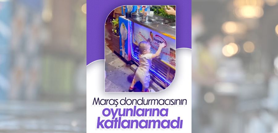 Minik bebeğin maraş dondurmacısıyla imtihanı