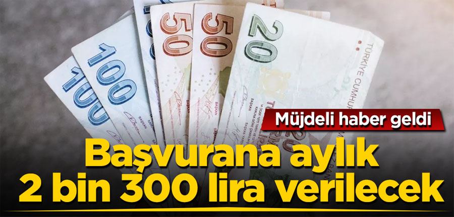 Müjdeli haber geldi! Başvurana aylık 2 bin 300 lira verilecek