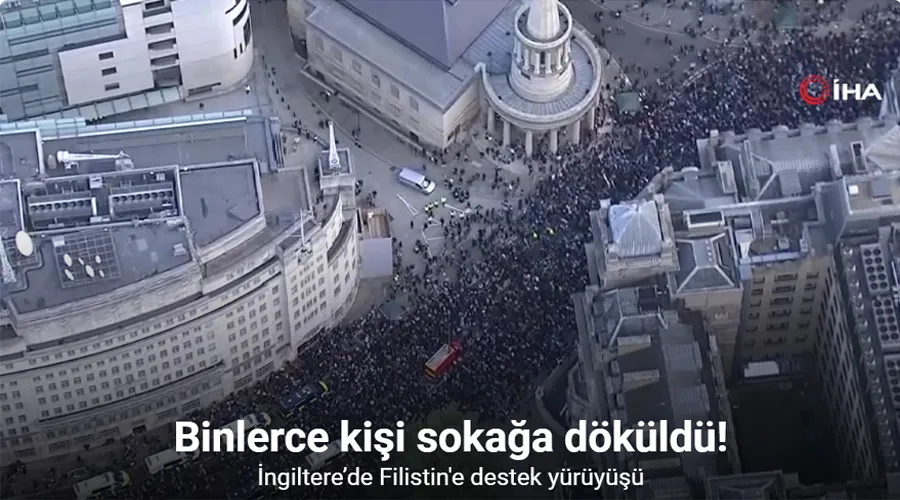 İngiltere’de büyük Filistin’e destek protestosu