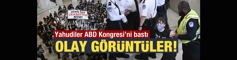 ABD Kongre binasında Filistin’e destek gösterisi düzenleyen Yahudi aktivistlere polis müdahalesi