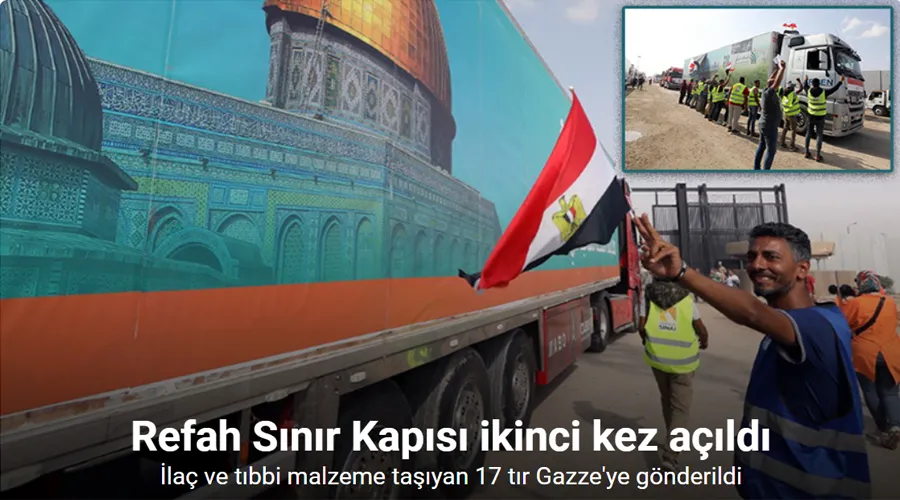 Refah Sınır Kapısı’ndan ikinci yardım konvoyu geçti