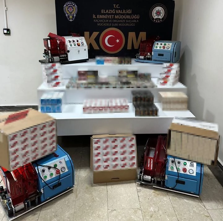Elazığ’da 53 bin dal kaçak makaron ele geçirildi: 1 gözaltı
