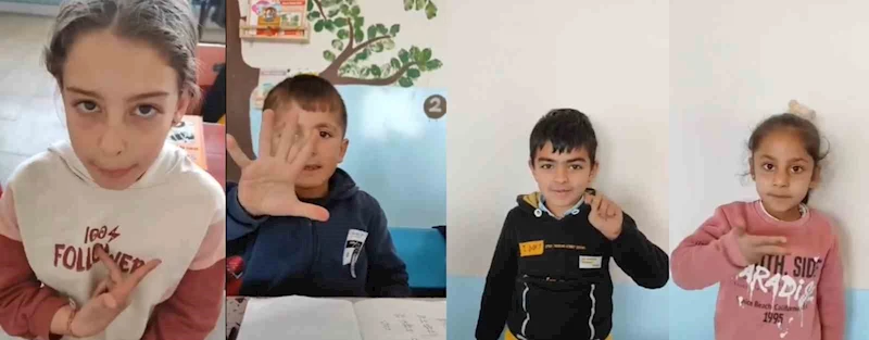 Minik öğrencilerden işaret dilli Öğretmenler Günü klibi
