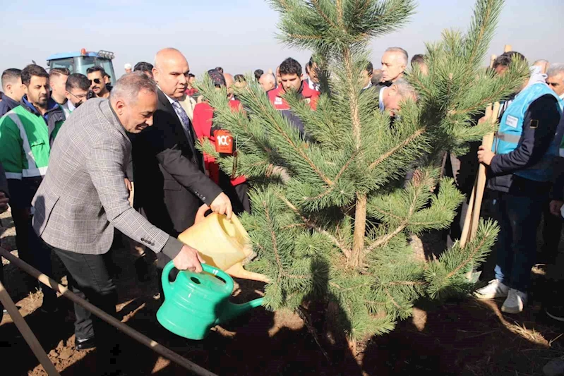 Ağrı’da fidanlar toprakla buluştu

