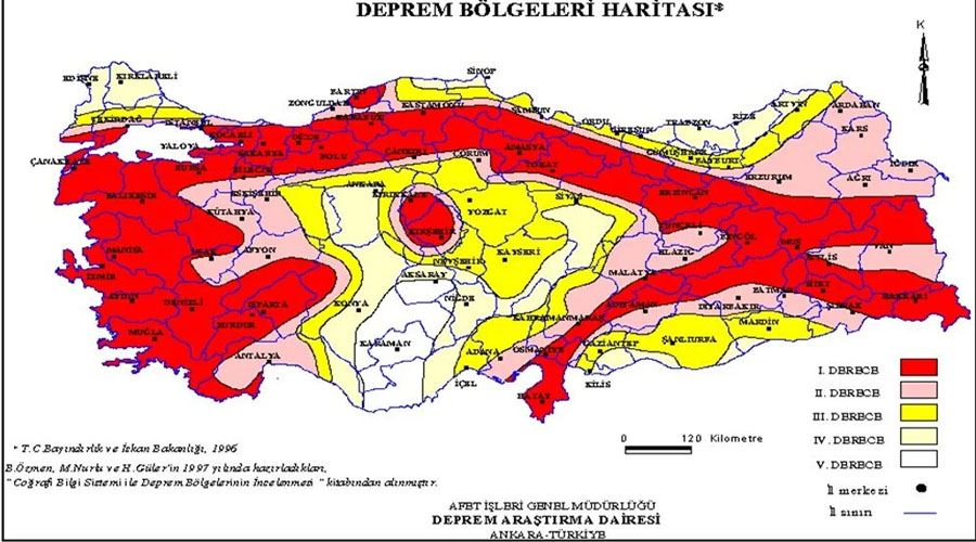 Türkiye deprem risk haritası: Türkiye