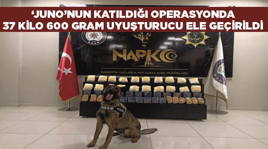 ‘Juno’nun katıldığı operasyonda 37 kilo 600 gram uyuşturucu ele geçirildi