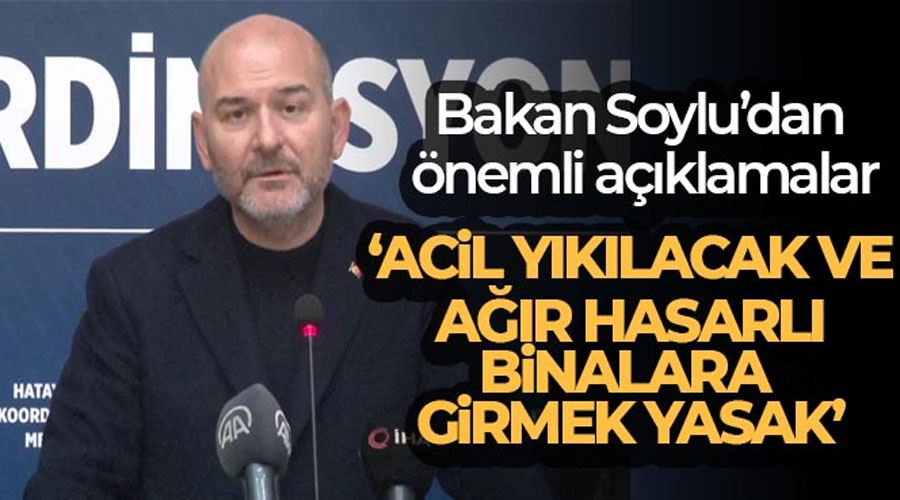 Süleyman Soylu: Depremzedelere eşya yardımı yapılacak