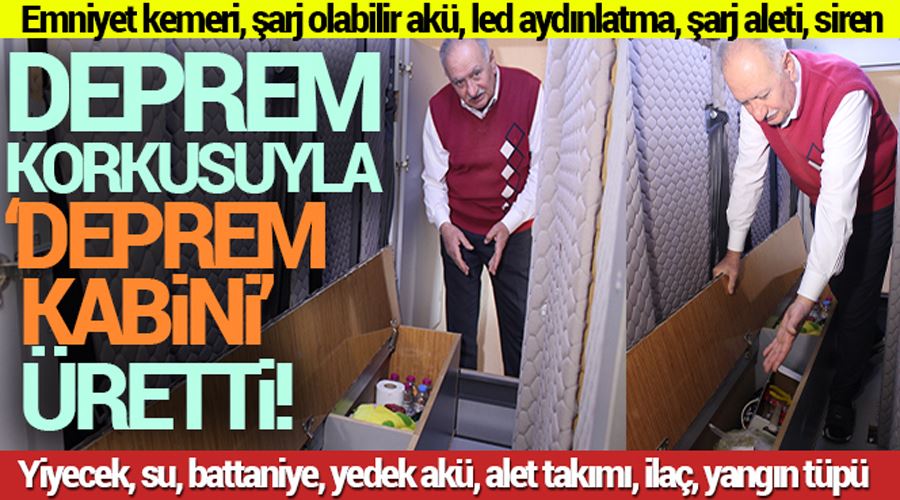 Deprem korkusuyla ’deprem kabini’ üretti