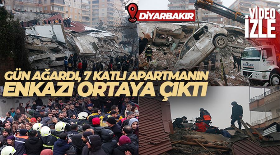 Gün ağardı, 7 katlı apartmanın enkazı ortaya çıktı