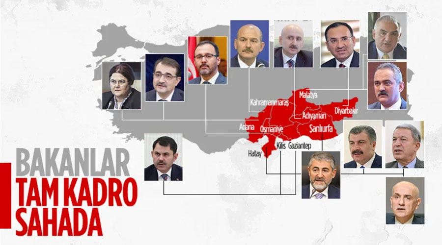 Bakanlar afet bölgelerinde: İşte görev yerleri