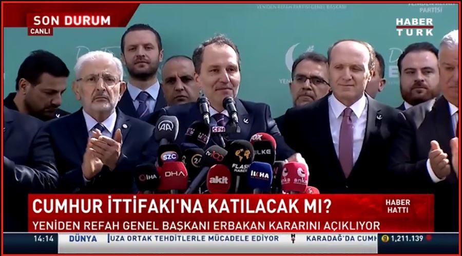 Yeniden Refah Partisi ittifak kararını açıkladı