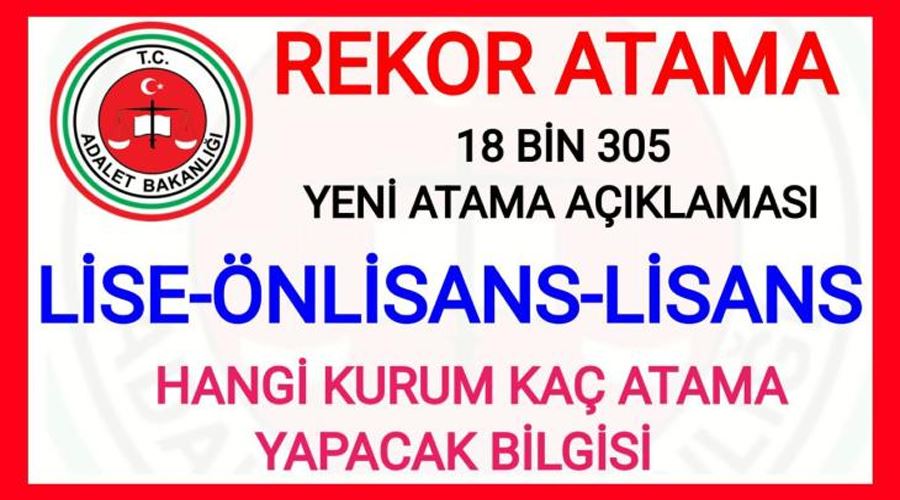  Son dakika! Adalet Bakanlığı 18 bin 305 Kamu Personel Alımı Müjdesi 