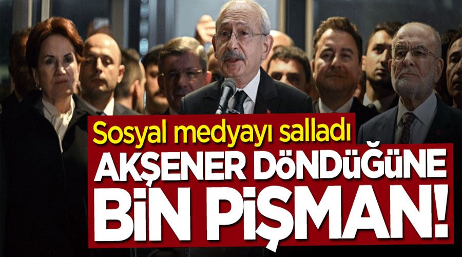 Sosyal medyayı salladı: Akşener döndüğüne bin pişman!