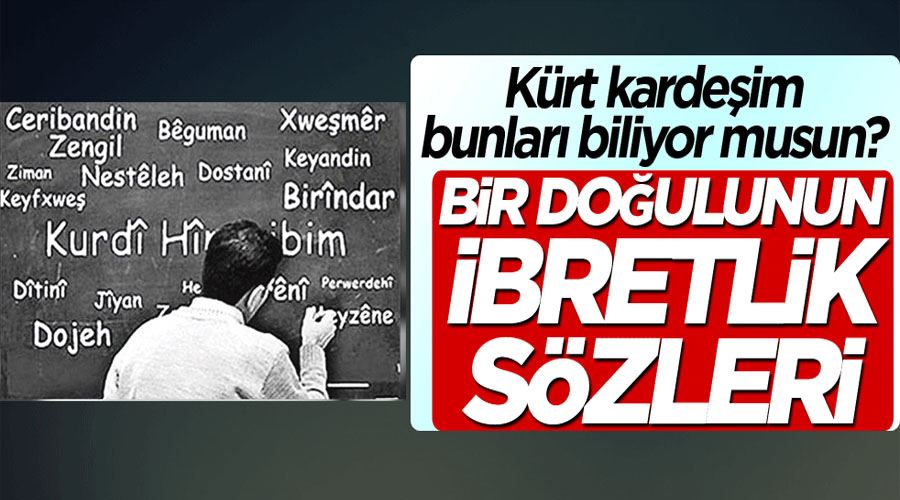 Kürt kardeşim bunları biliyor musun? Bir Doğulunun ibretlik sözleri