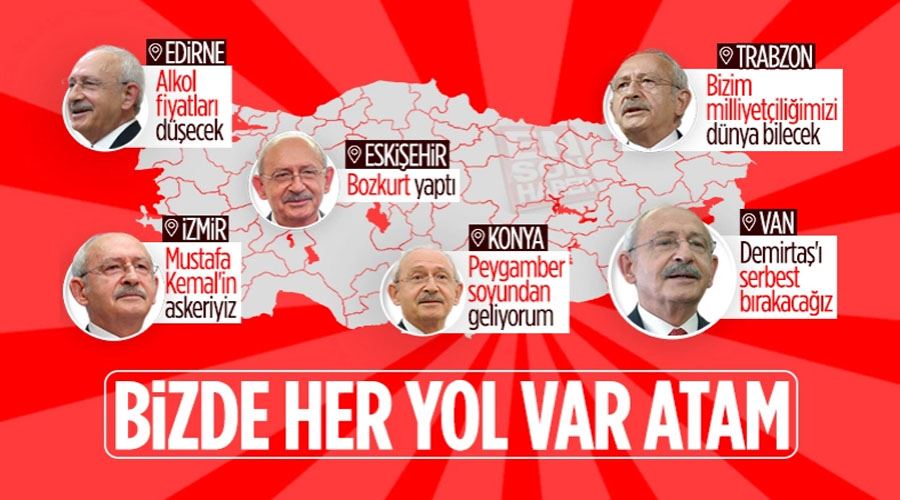 Kemal Kılıçdaroğlu her şehirde başka bir kesime göz kırpıyor