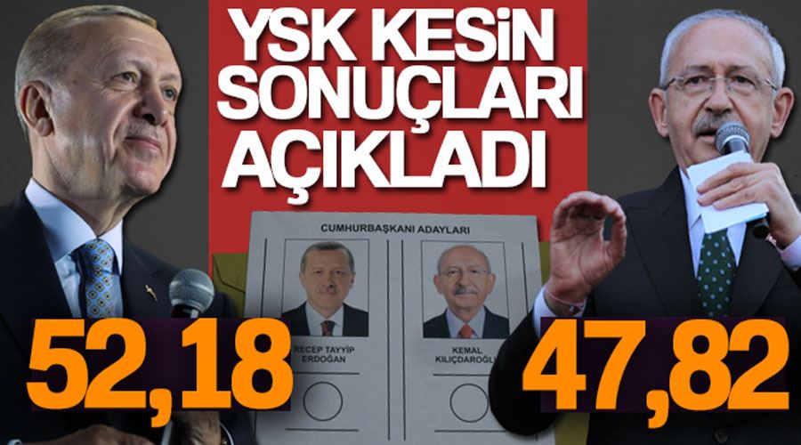 Cumhurbaşkanlığı ikinci tur kesin seçim sonuçları Resmi Gazete