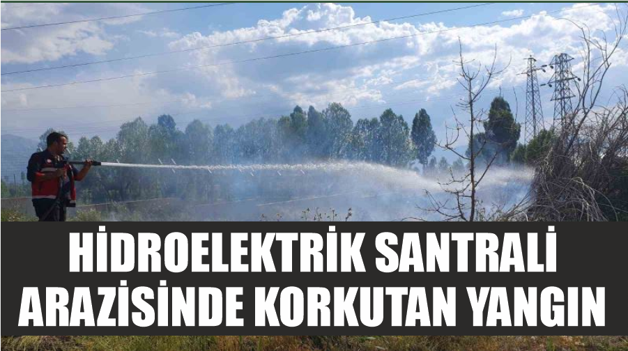 Hidroelektrik santrali arazisinde korkutan yangın