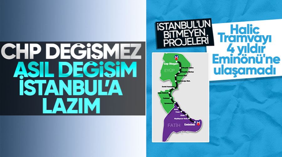 4 yıldır tamamlanamayan proje Haliç Tramvayı