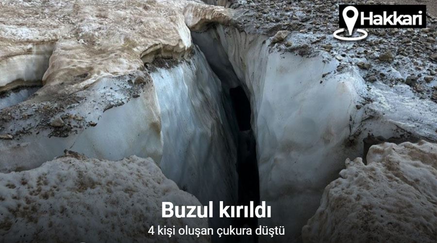 Hakkari Cilo’da buzul kırıldı, 4 kişi oluşan çukura düştü