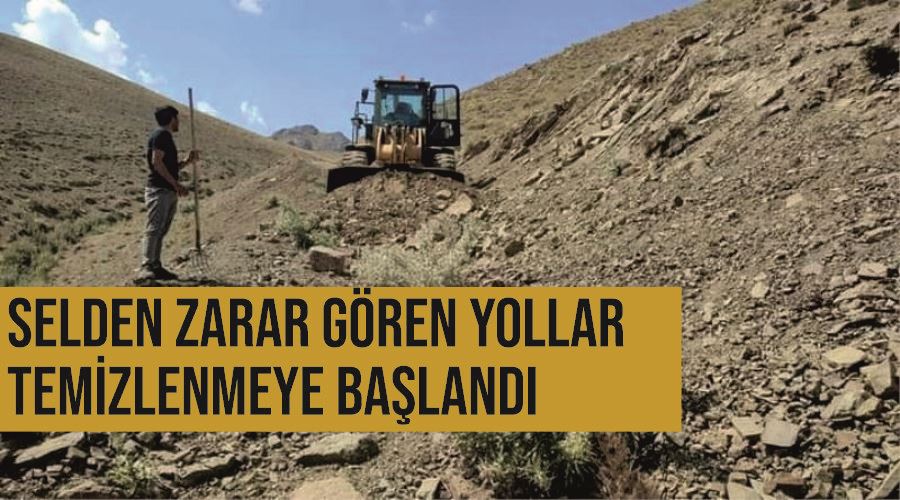 Selden zarar gören yollar temizlenmeye başlandı