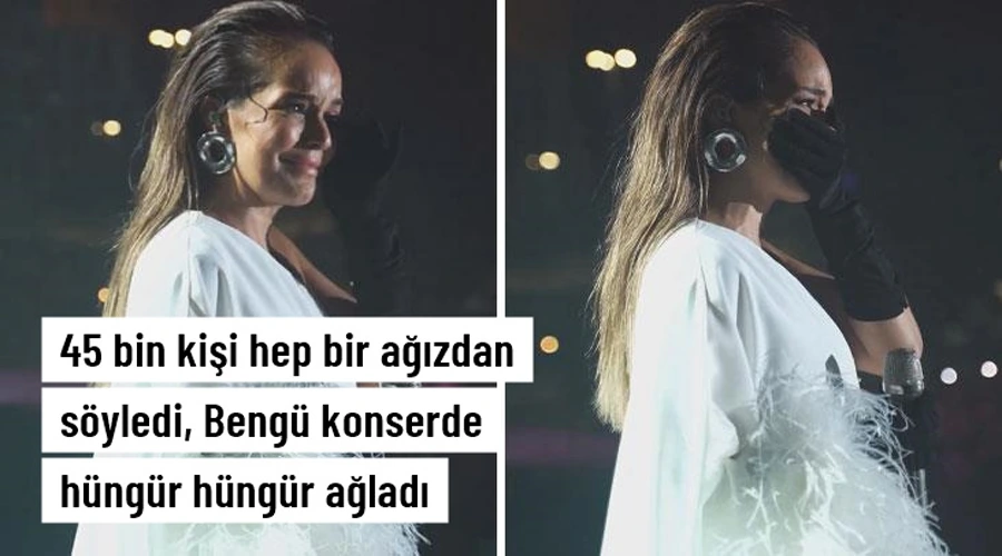 Konserde Ağla Kalbim şarkısı binlerce kişi tarafından söylenen Bengü, gözyaşlarına boğuldu