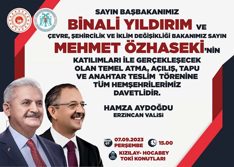 Bakan Özhaseki, Erzincan’a geliyor