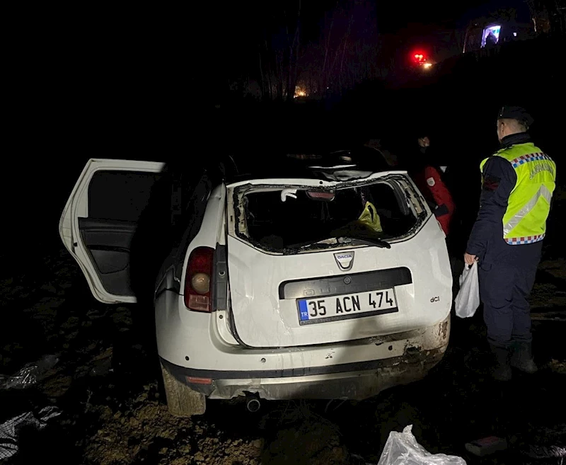 Kontrolden çıkan cip şarampole uçtu: 2 yaralı
