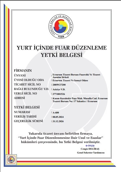 Erzurum’un ilk fuarcılık şirketi Erzurum Ticaret Borsası tarafından kuruldu
