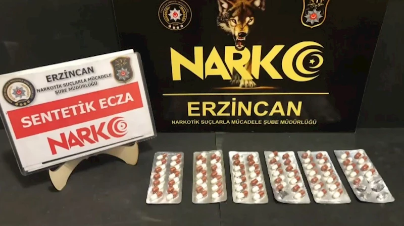 Erzincan’da 78 adet sentetik ecza maddesi ele geçirildi
