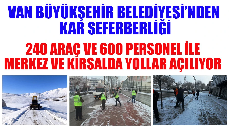 Van'da Kar Fırtınasına Karşı 7/24 Seferberlik: 240 Araç ve 600 Personel İle Yollar Açılıyor
