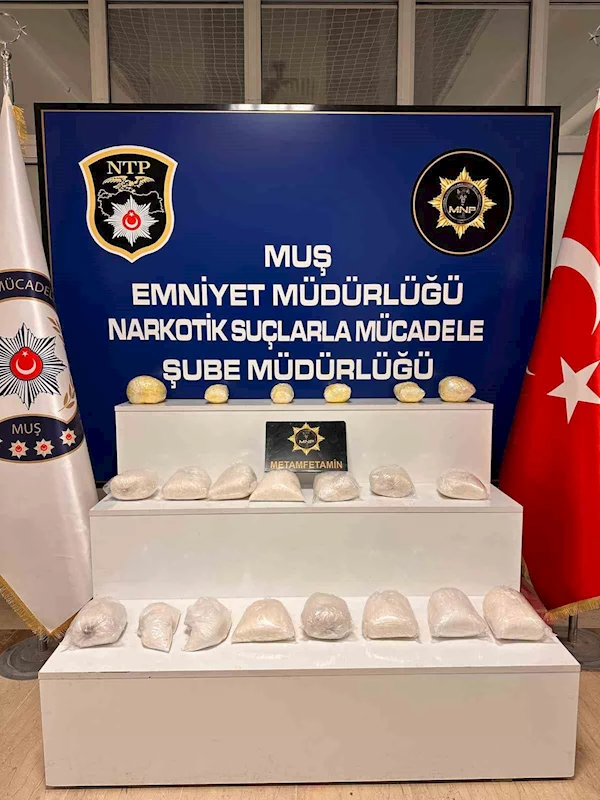 Muş’ta uyuşturucu operasyonu: 17 kilo metamfetamin ele geçirildi

