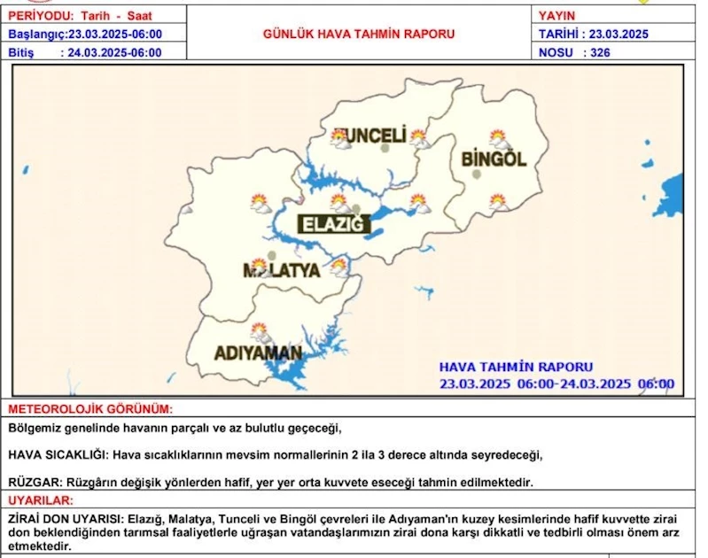 Meteorolojiden zirai don uyarısı

