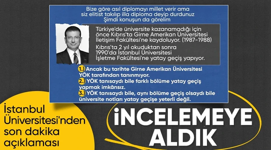 İstanbul Üniversitesi, Ekrem İmamoğlu