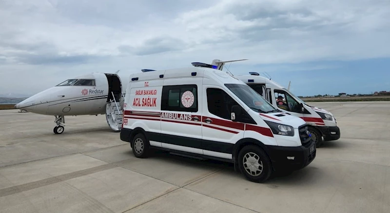 Aort koarktasyon hastası bebek uçak ambulansla Van