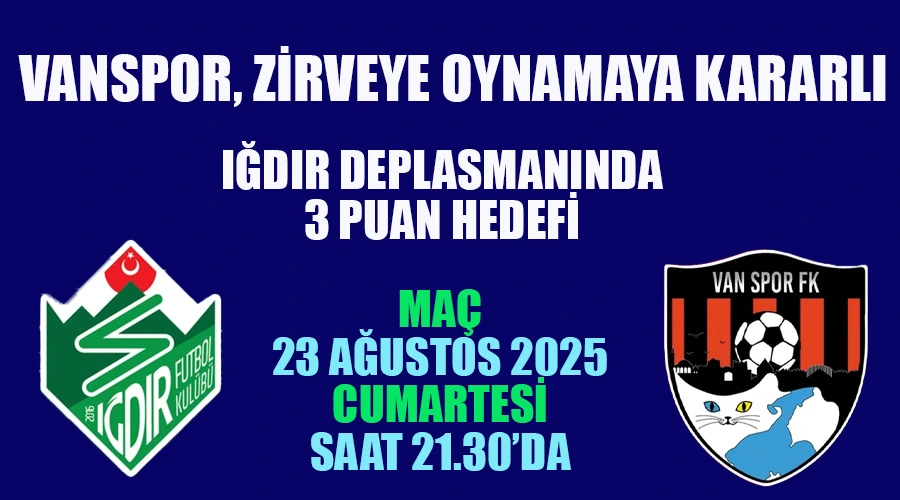 Vanspor, Zirveye Oynamaya Kararlı: Iğdır FK Deplasmanında 3 Puan Hedefi