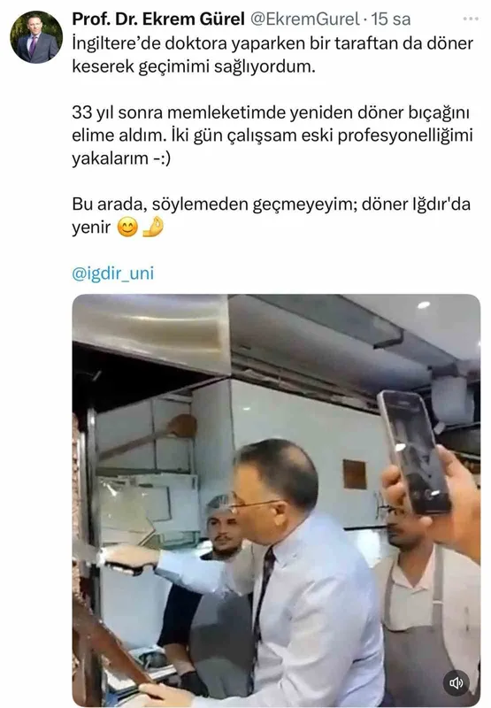 Iğdır Üniversitesi Rektörü döner tezgahına geçti
