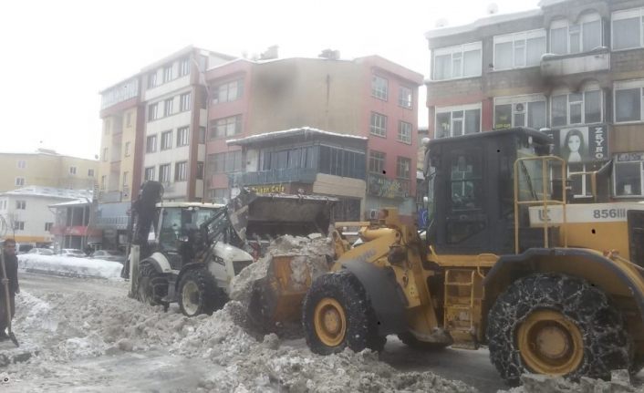 400 kamyon kar kent dışına taşındı