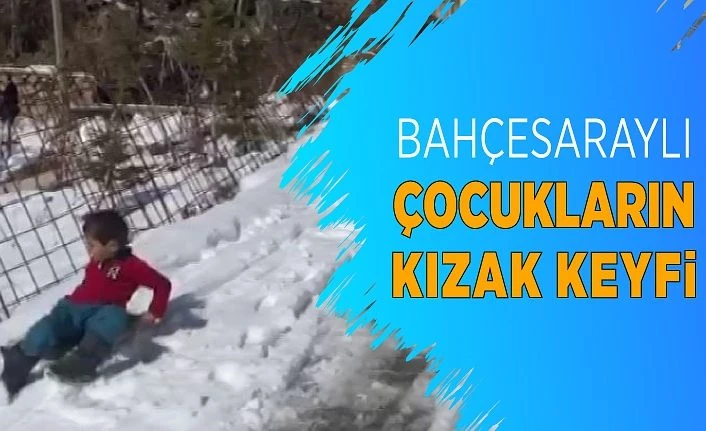 Bahçesaraylı çocukların kızak keyfi