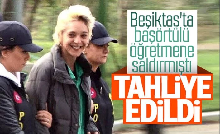 Başörtülü öğretmene saldıran kadın tahliye edildi