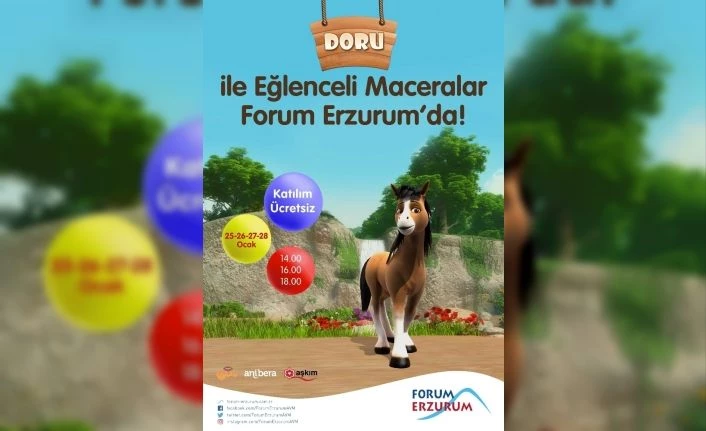 Doru ve Dostlarının Maceraları Forum Erzurum’da çocukları bekliyor