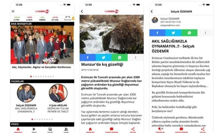 Erzincan’ın ilk mobil haber uygulaması Nehaber24 yayında