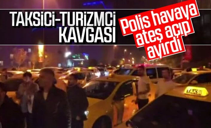 Taksicilerle turizm acentalarının şoförleri arasında kavga
