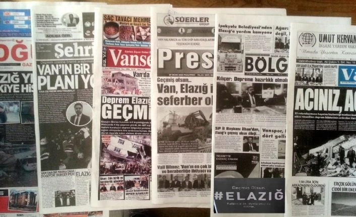 Van’daki yerel gazetelerin Elazığ duyarlılığı